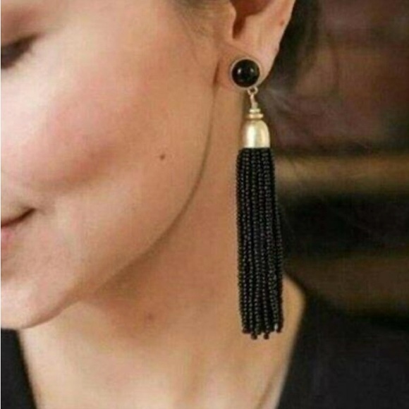 Stella & Dot Gita Tassel Earrings in Black - Picture 8 of 8